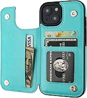 Vista 18 de ONETOP Compatible con iPhone 15 Funda Tipo Cartera con Soporte para Tarjetas, Funda de Cuero PU con Soporte y Ranuras para Tarjetas, Doble Cierre