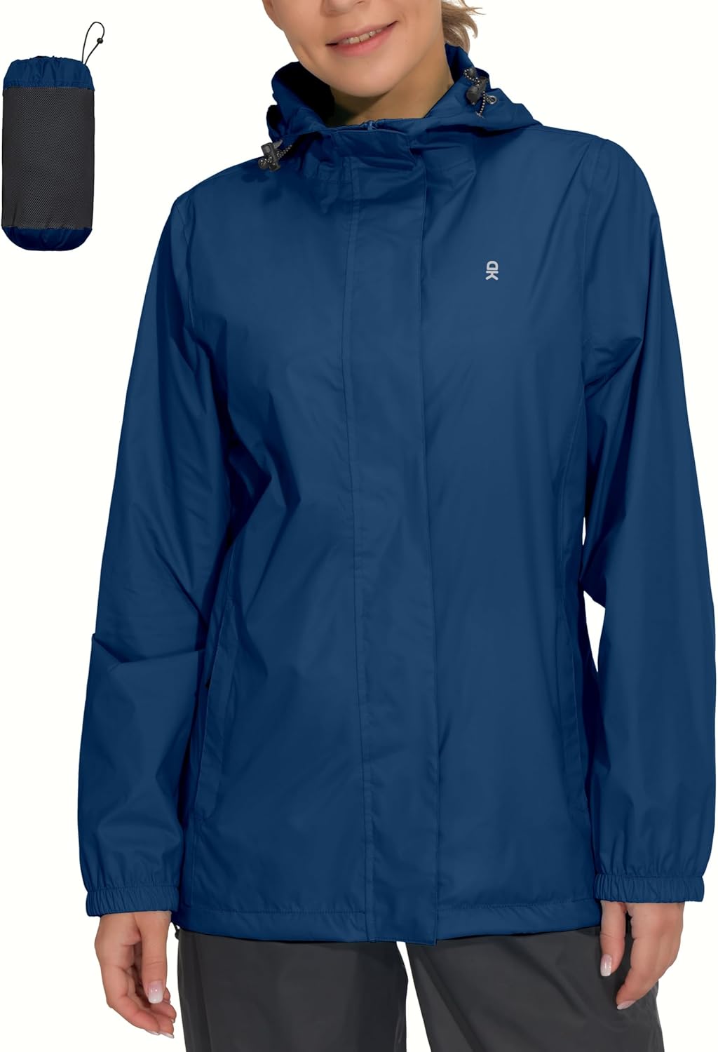 Little Donkey Andy Women's Packable Rain Jacket Waterproof Lightweight Rain Coat with Hood for Golf Cycling