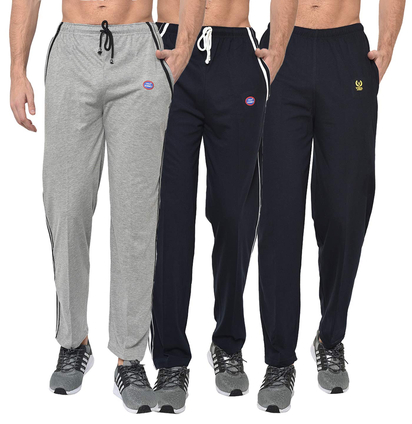 Men's Cotton Slim Fit Track Pants for (Pack of 3)