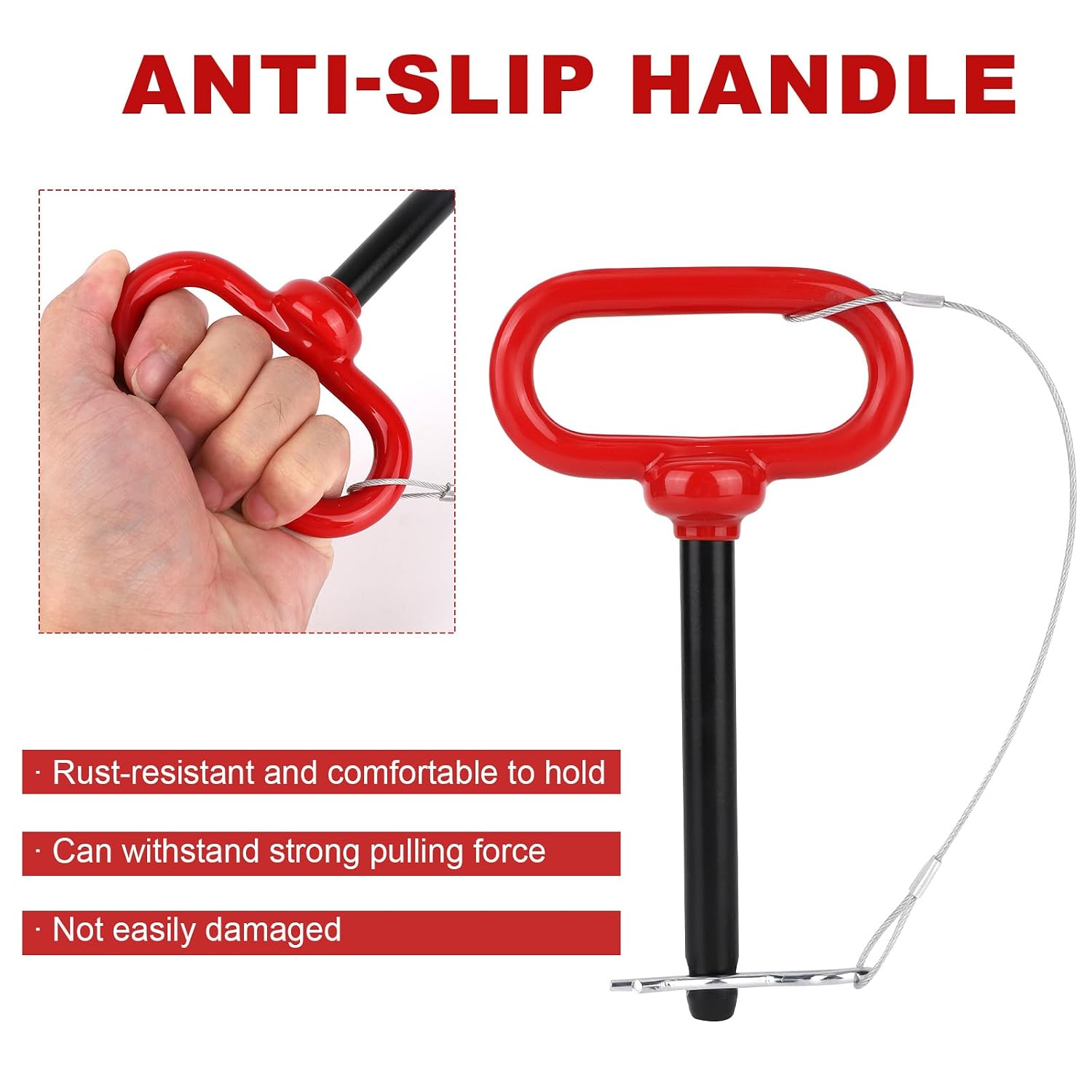 XIHIRCD 2pcs 1/2 x 4 Trailer Gate Hitch Pin, Heavy Duty Trailer Tow Pin