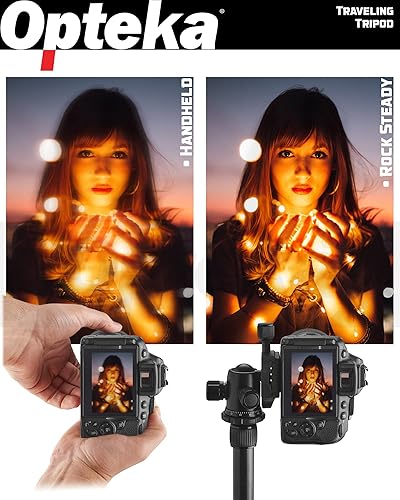 Miniatura 5 de Opteka Trípode profesional de viaje 2 en 1 de 59 pulgadas/monopie de 62 pulgadas con cabeza de bola de 360 grados, placa de liberación rápida, funda