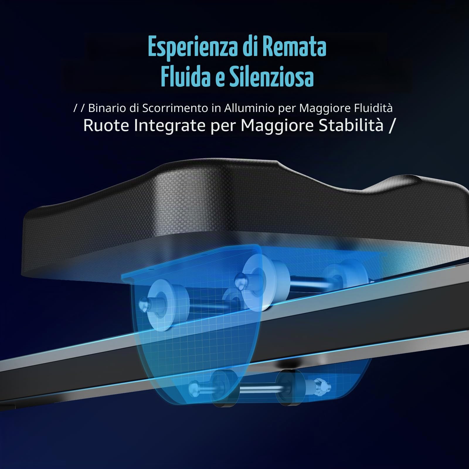 Dripex Macchina da Remo Magnetica, Vogatore da Casa Silenzioso con 16 Livelli di Resistenza, Binario in Alluminio, Schermo LCD, Allenamento Cardio Completo e Fitness Domestico