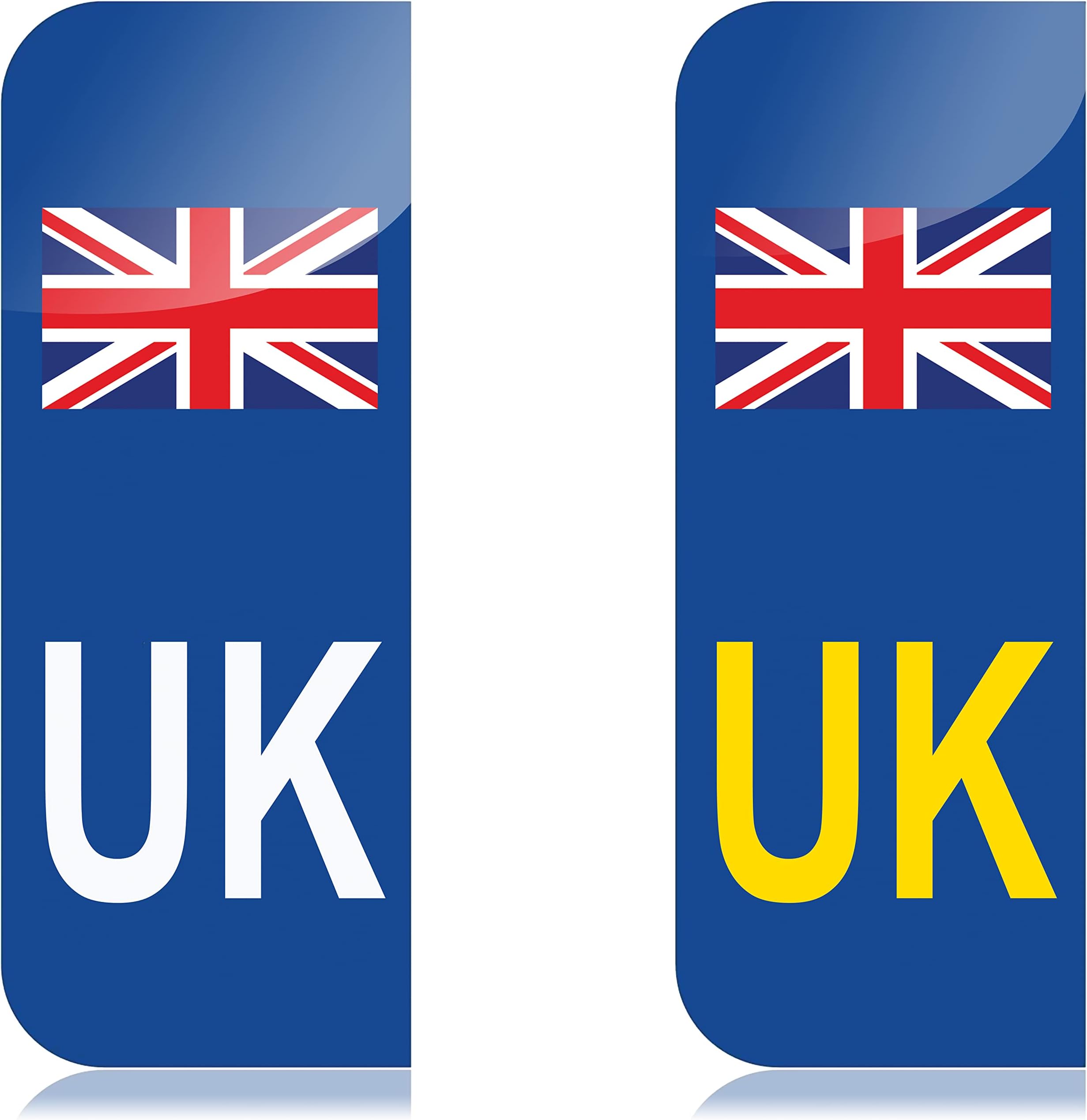 UK Number Plate Stickers for Europe and UK Car Stickers, Gloss Laminated, Perfect Size