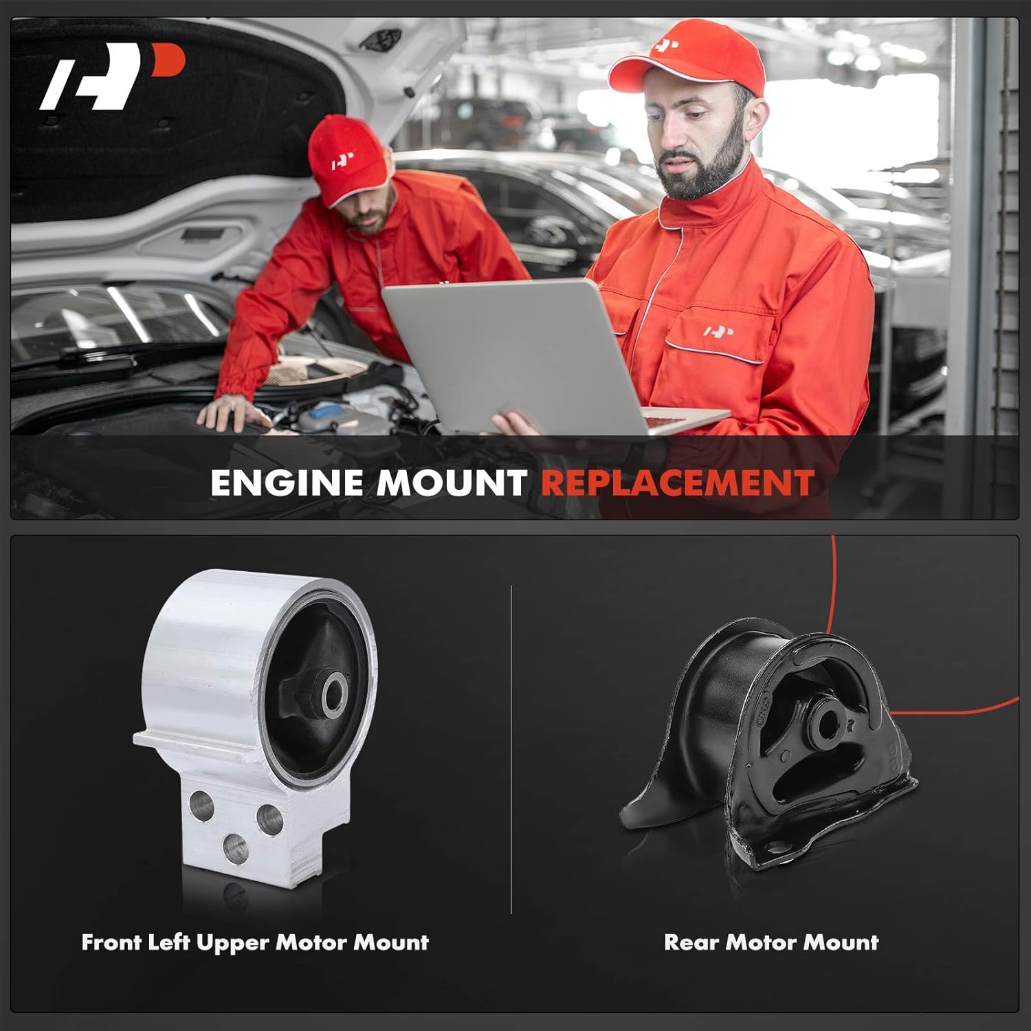 A-Premium 2PCS Engine Motor Mount Set [Automatic Trans] Compatible with Honda Civic 1994-1995, Civic del Sol 1994-1997 & Acura Integra 1994-2001, 1.5L 1.6L 1.8L, Replace# 50810ST0980, 50810ST7Z00