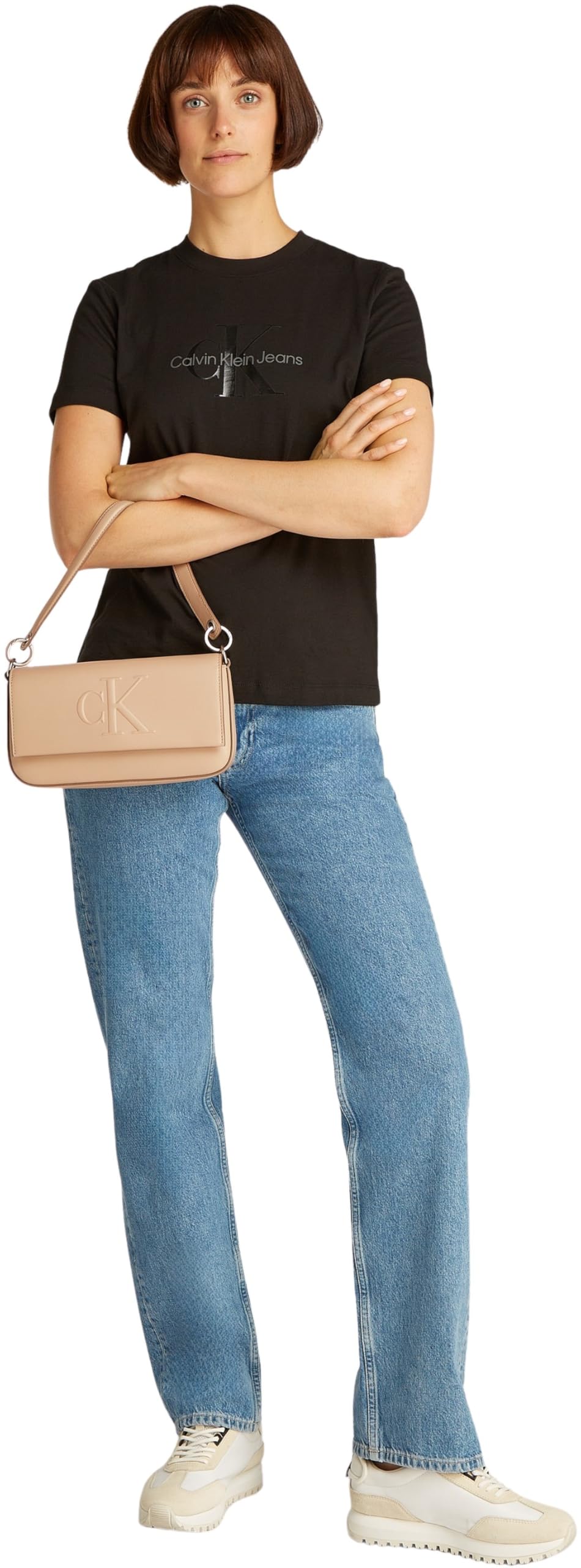 Calvin Klein Donna Borsa a Spalla Sculpted Flap Pouch con Logo