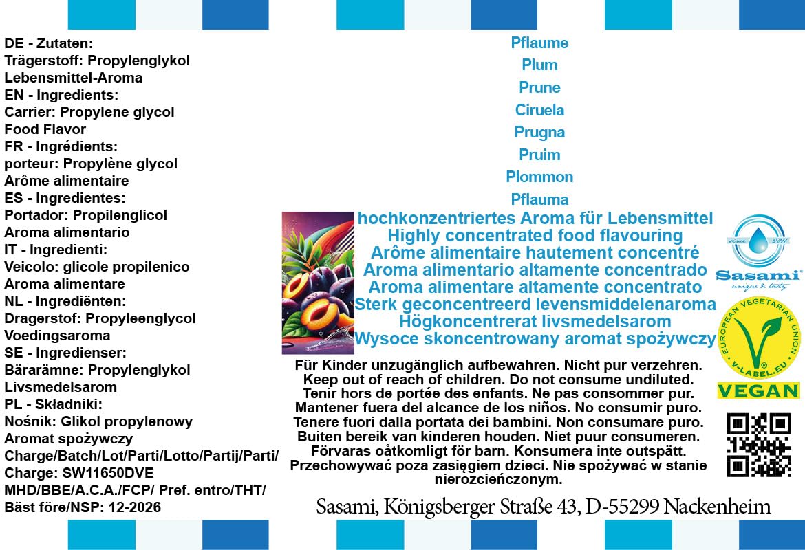 Ciruela aroma concentrado - Vegano - Sasami - 10ml