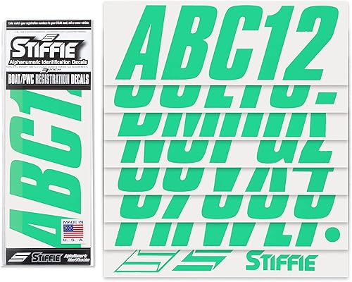 Miniatura 2 de STIFFIE Shift Chrome - Kit de identificación alfanuméricos, adhesivos de números de registro para barcos y embarcaciones personales, cromadas de 3