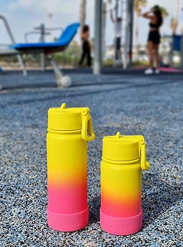 Miniatura 7 de CHILLOUT LIFE Botella de agua aislada para niños de 12 onzas para la escuela con tapa con pajilla, a prueba de fugas y bonitas calcomanías