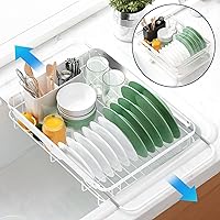 Vista 12 de Kitsure - Escurridor de platos para encimera de cocina, para organización y almacenamiento, de acero inoxidable con soporte para cubiertos, 12 x