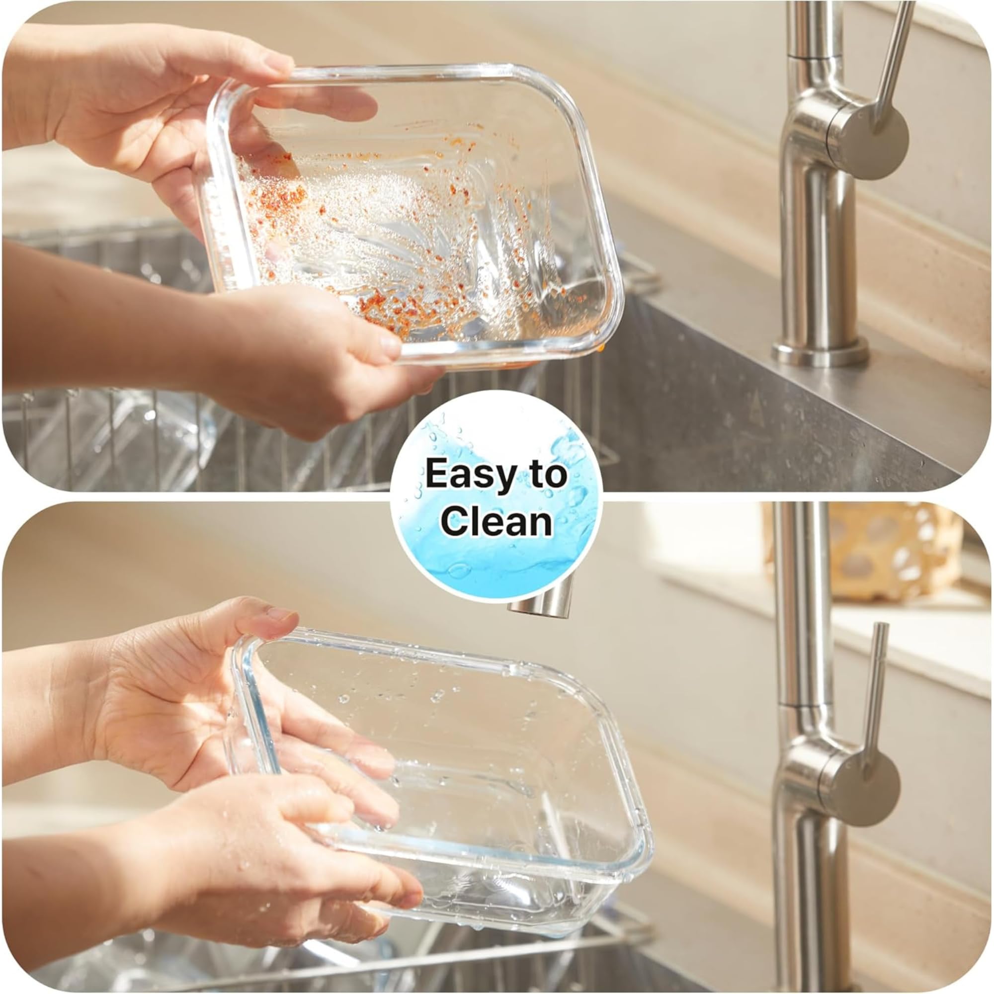 Neoflam Comodo 6 Stück Frischhaltedosen aus Glas mit Deckel - Luftdicht Stapelbar Meal Prep Set - BPA Frei Mikrowellenofen Air Fryer Gefrierschrank Sicher - Wiederverwendbare Glasbehälter für Zuhause