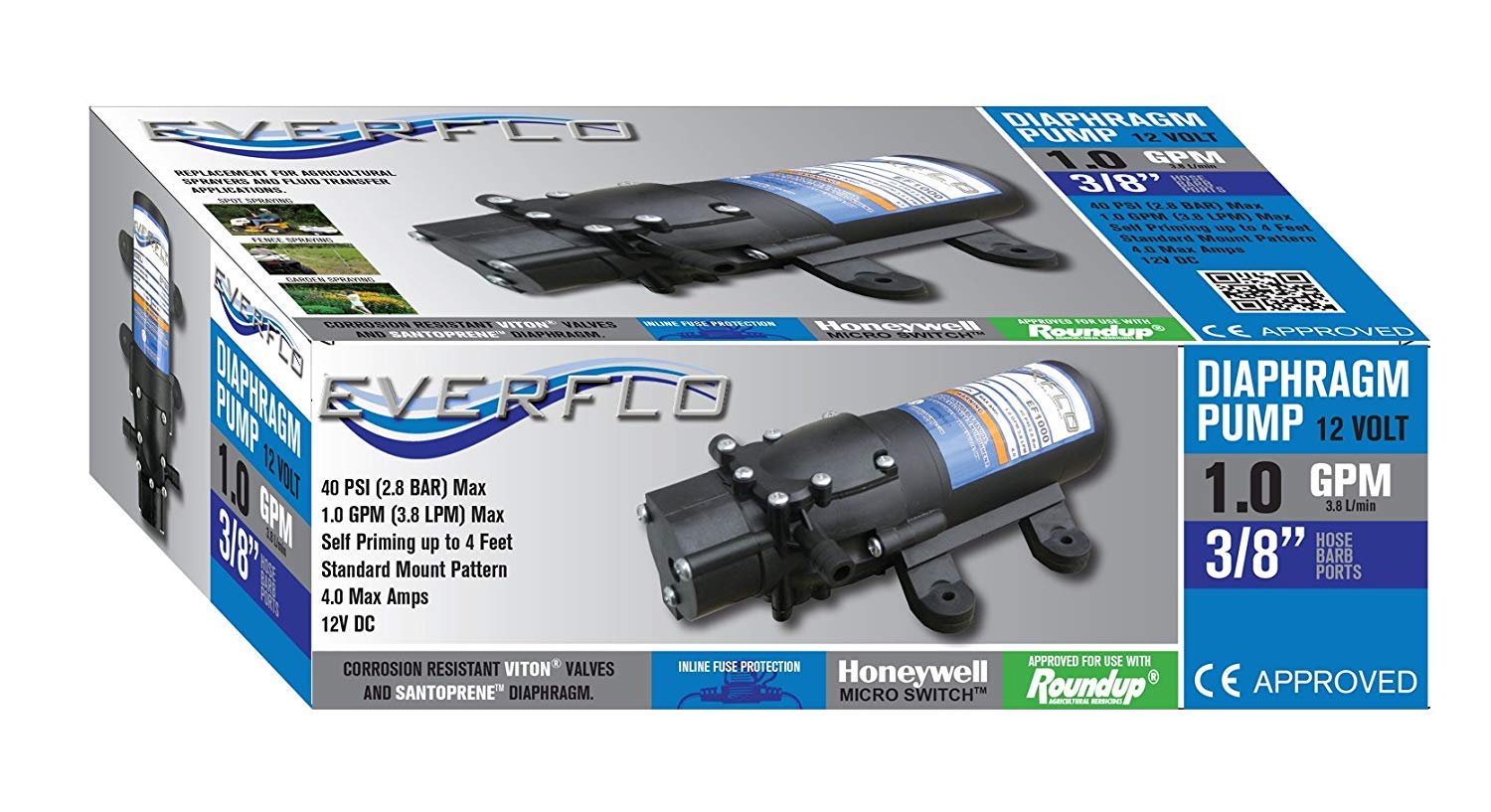 Everflo EF-1000-BOX 12V Diaphragm Pump with 3/8