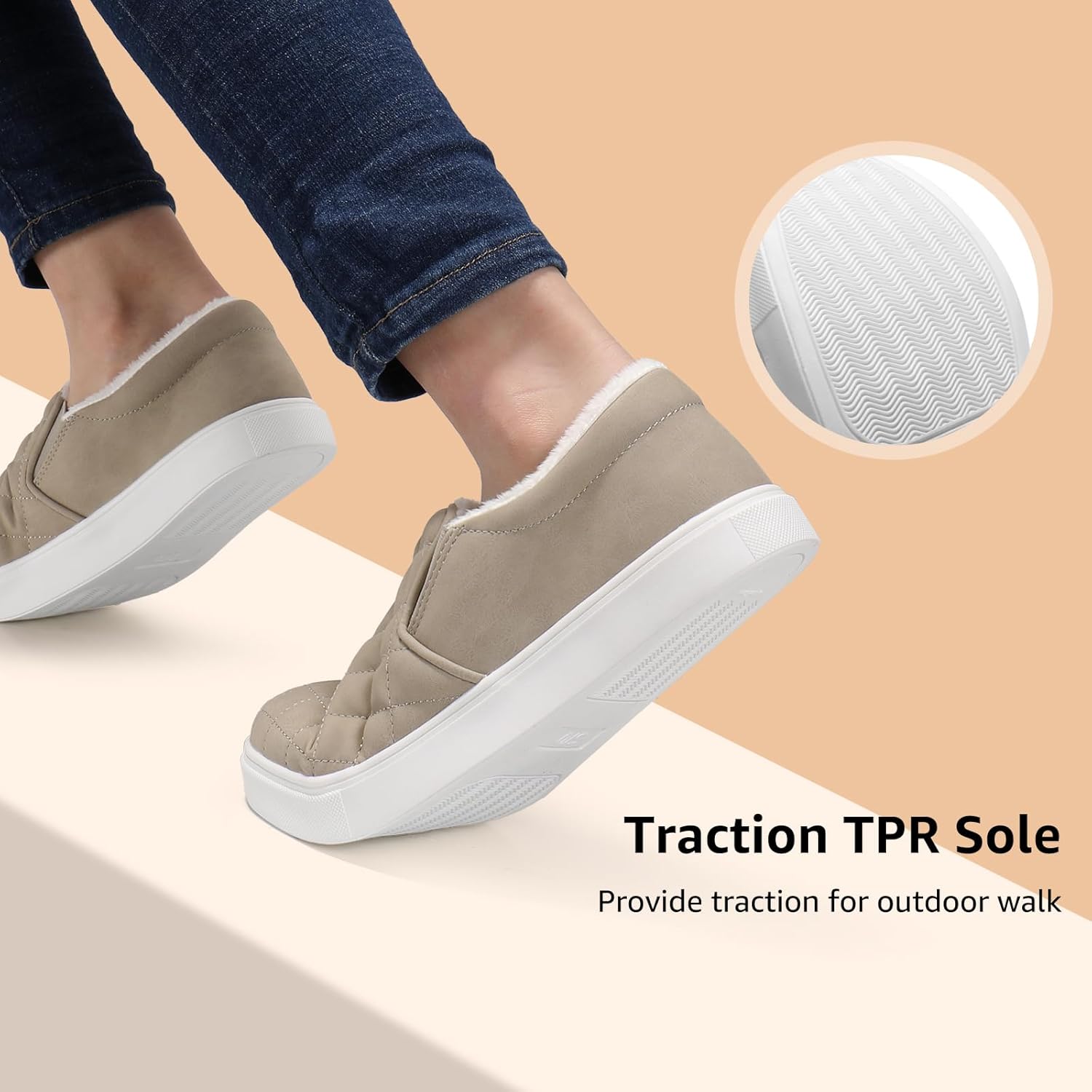 STQ Loafers for Women Memory Foam Slip On Sneakers EleeS Quilted 1.0 Comfort Fall Shoes - Image 7