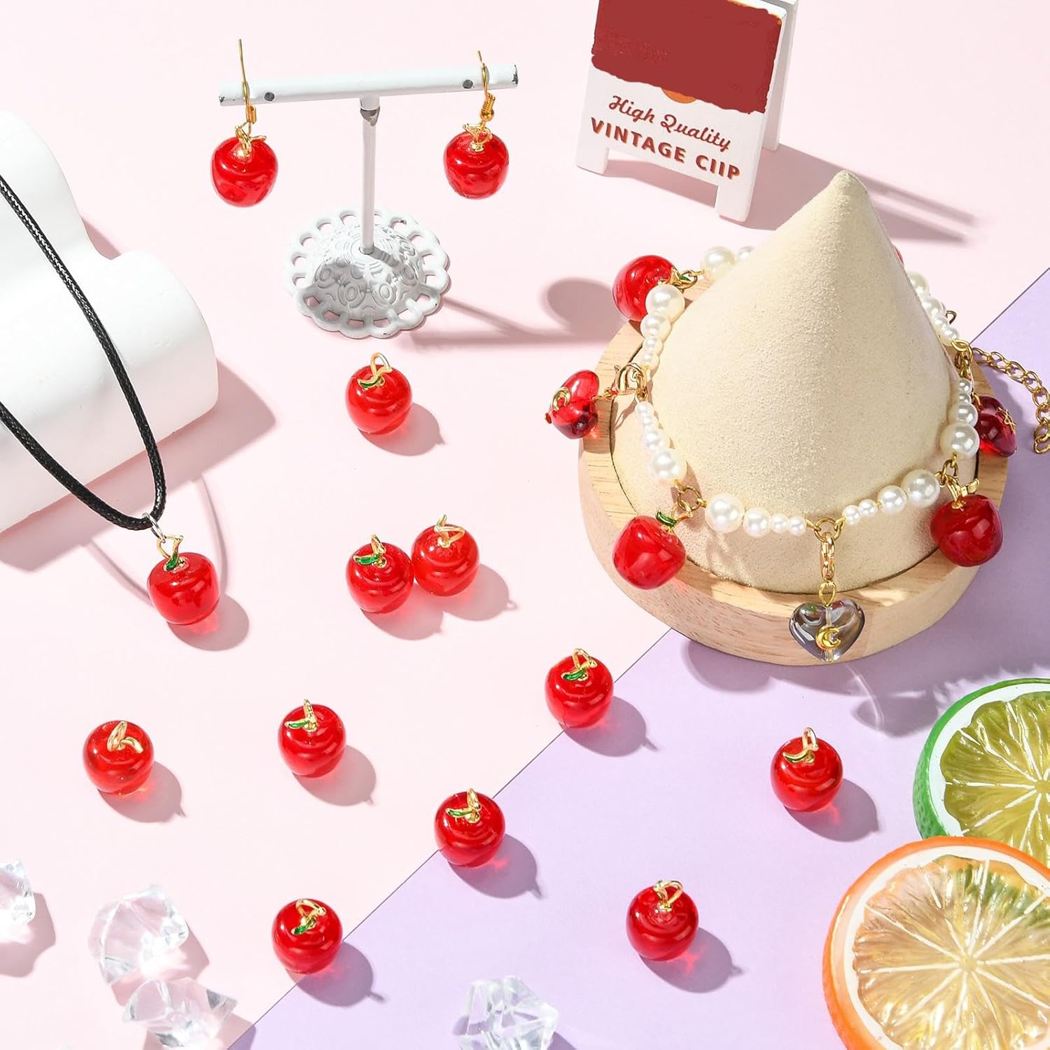 DanLingJewelry 30Pcs Lampwork Fruit Pendants Handmade Red Apple Charms with Brass Findings for DIY Necklaces Bracelets Jewelry Making - Image 5