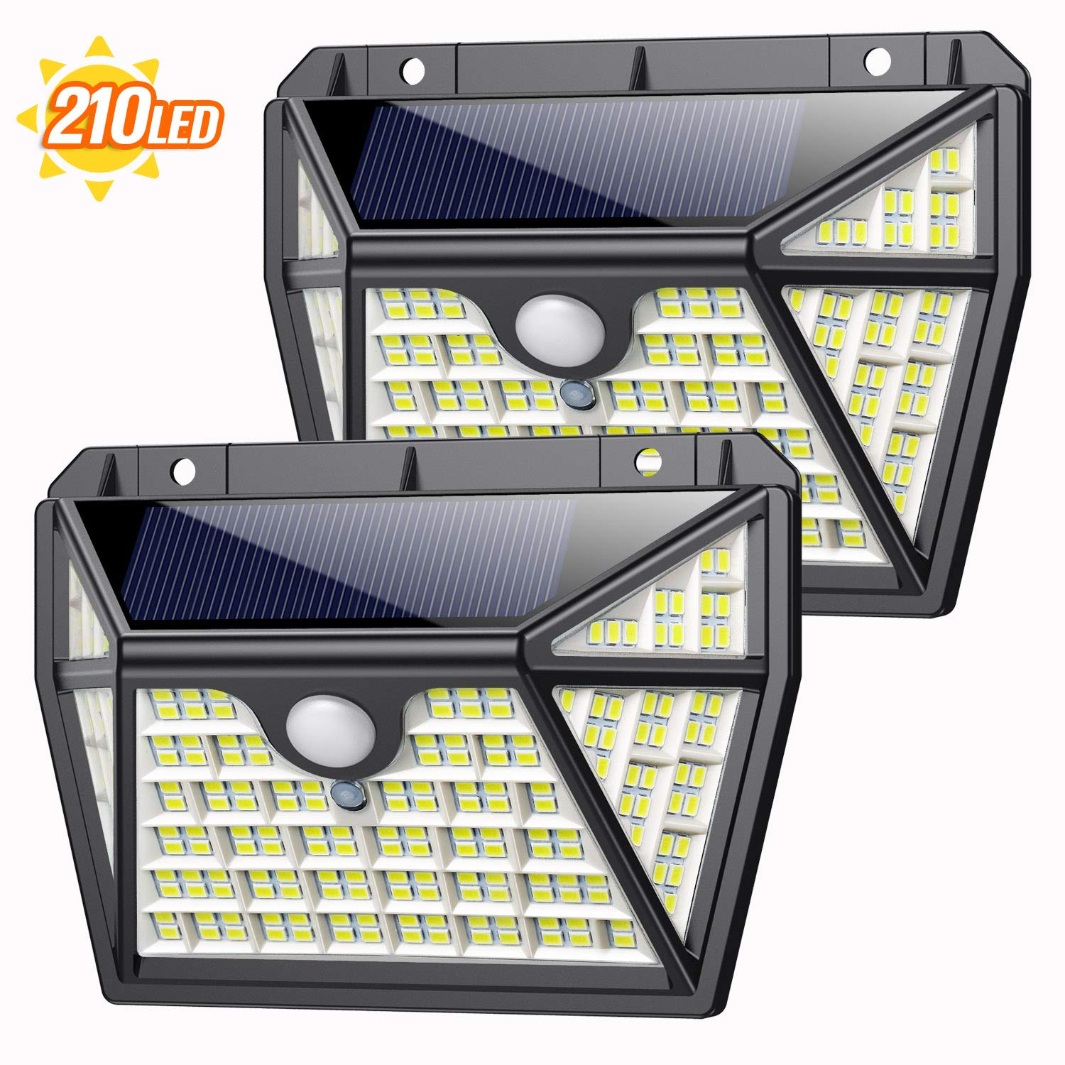 Aopawa Solar Lights Outdoor 210 Led 2 Pack Latest Durable Version 2200mah Motion Sensor Security Lights With 3 Lighting Modes 270 Solar Powered Lights Wall Lights Waterproof For Outside Buy Online In Dominica