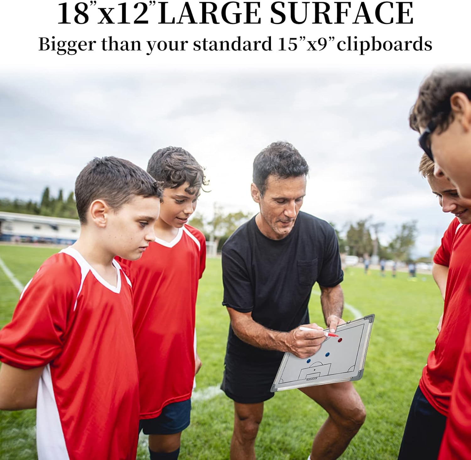 Magnetic Soccer Football Coach Board，Portable Clipboard Tactical Magnetic Board Kit W/Marker Pieces,Pen, Eraser, Storage Bag
