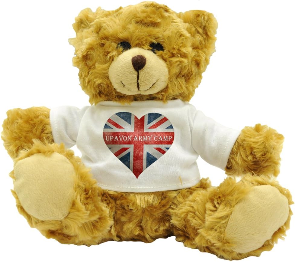 Love Upavon Army Camp Union Flag / Union Jack Heart Design Plush Teddy Bear Gift (Approx. 22cm High)
