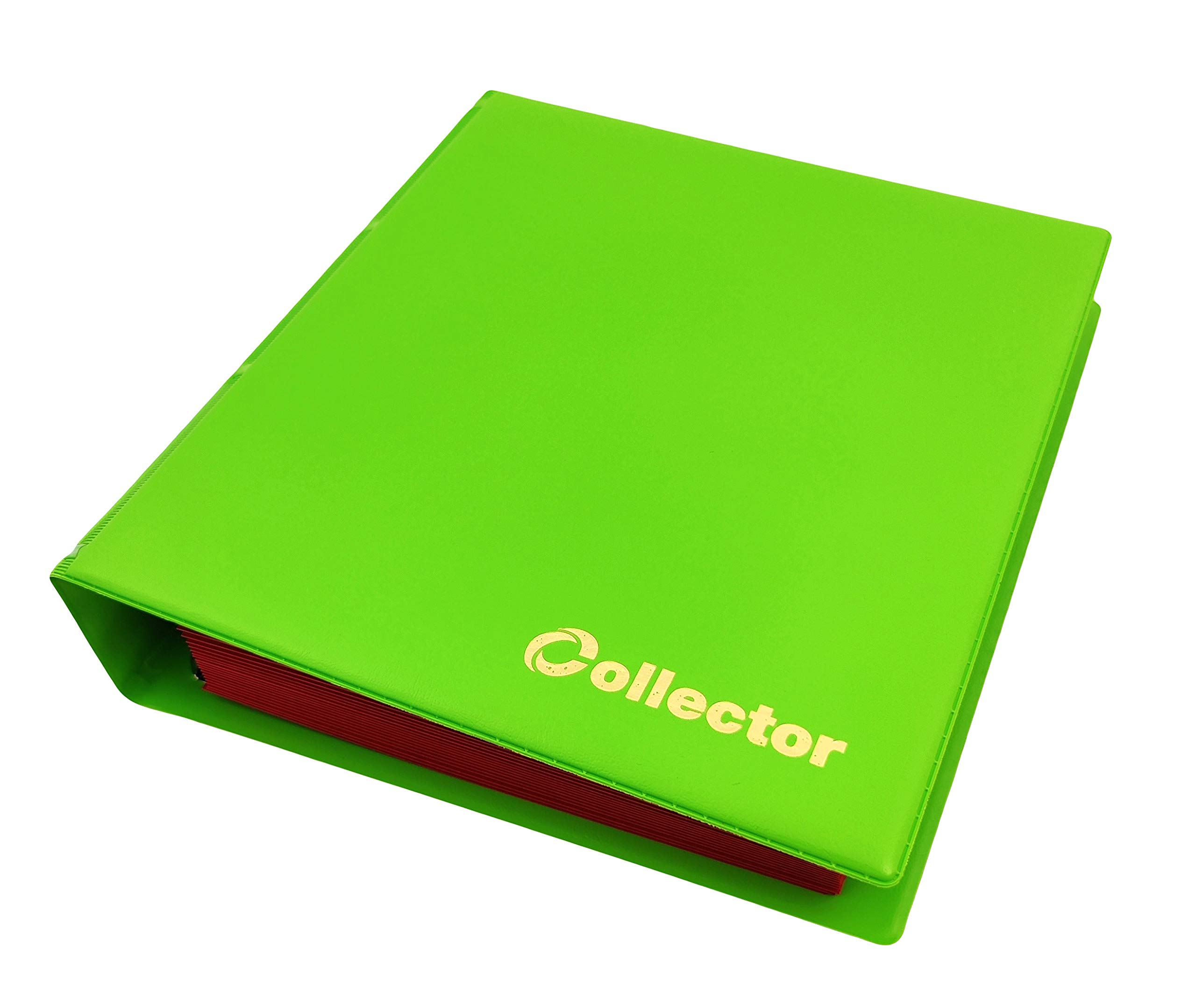 Collector Coin Album for Mix sizes coins from small till large coin - with pages and red dividers + index (Album for 221 coins, PASTEL LIME)