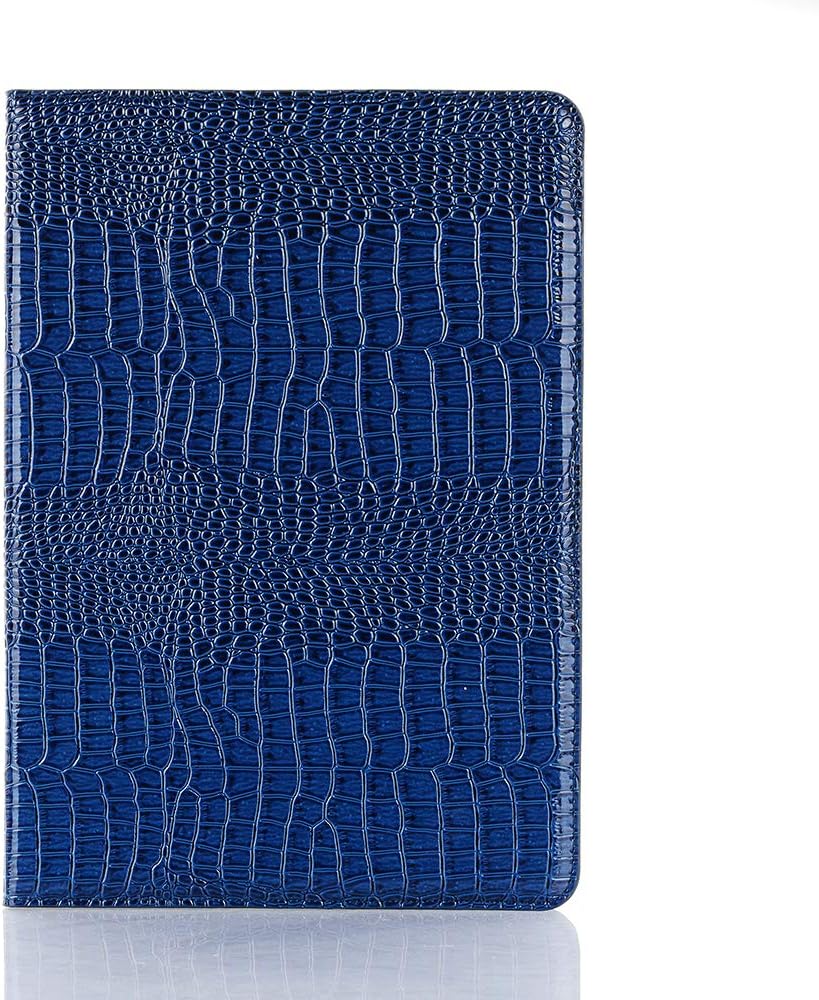 DMaos for iPad 9th 8th 7th Gen (10.2'') Case for Women, iPad Air-3/iPad Pro-2 (10.5'') Case, Crocodile Synthetic Leather Smart Cover, Classic Fashion Protector - Blue