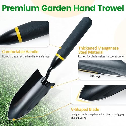 Miniatura 4 de Juego de herramientas de jardín de 2 piezas, herramientas manuales de jardinería resistentes con paleta de jardín y rastrillo de jardín de 6