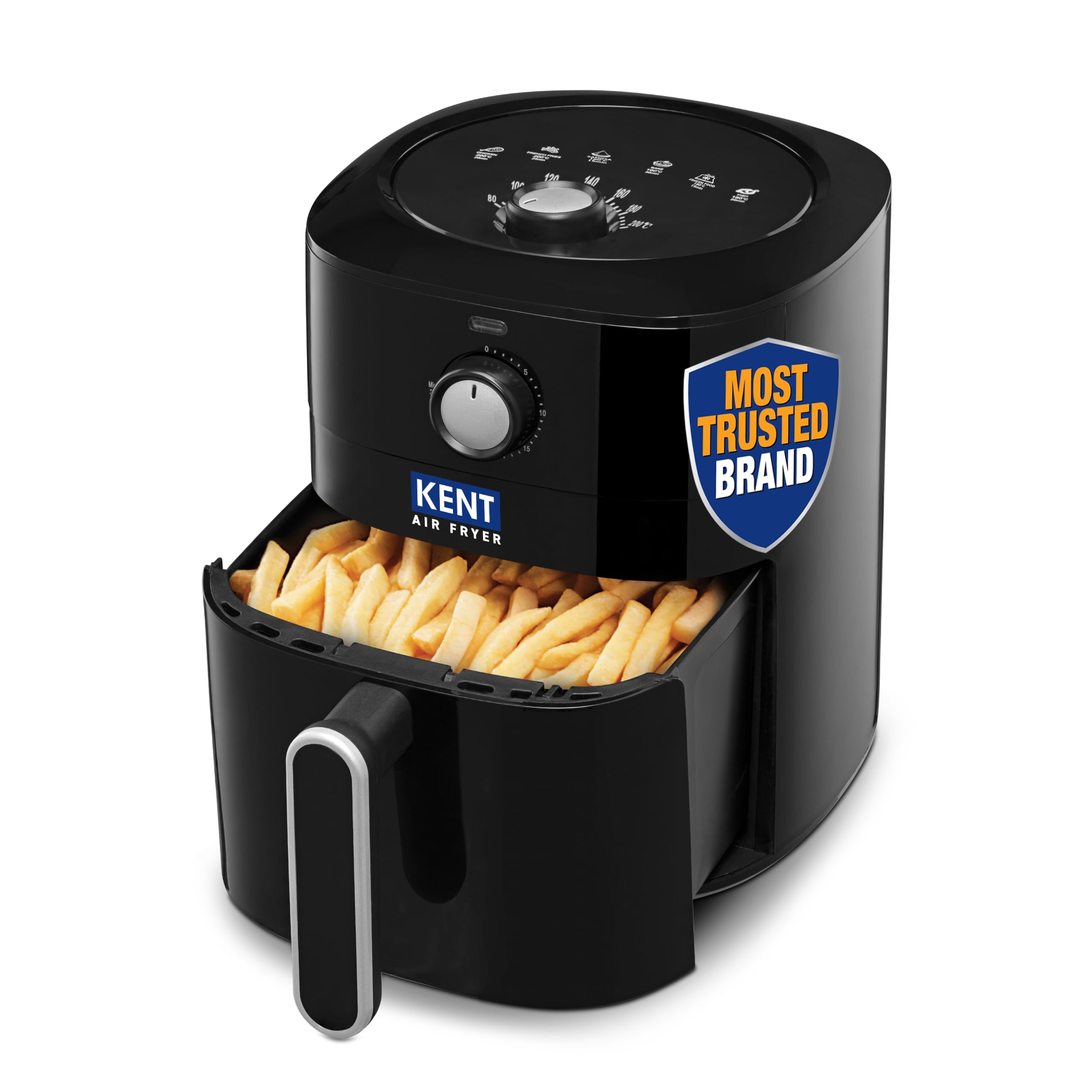 KENT 16096 Classic Hot Air Fryer 4L 1300 W | 80% Less Oil | Instant Electric Air Fryer | Auto Cut Off | Fry, Grill, Roast, Steam, and Bake | 1 Year Warranty | Black-image-13