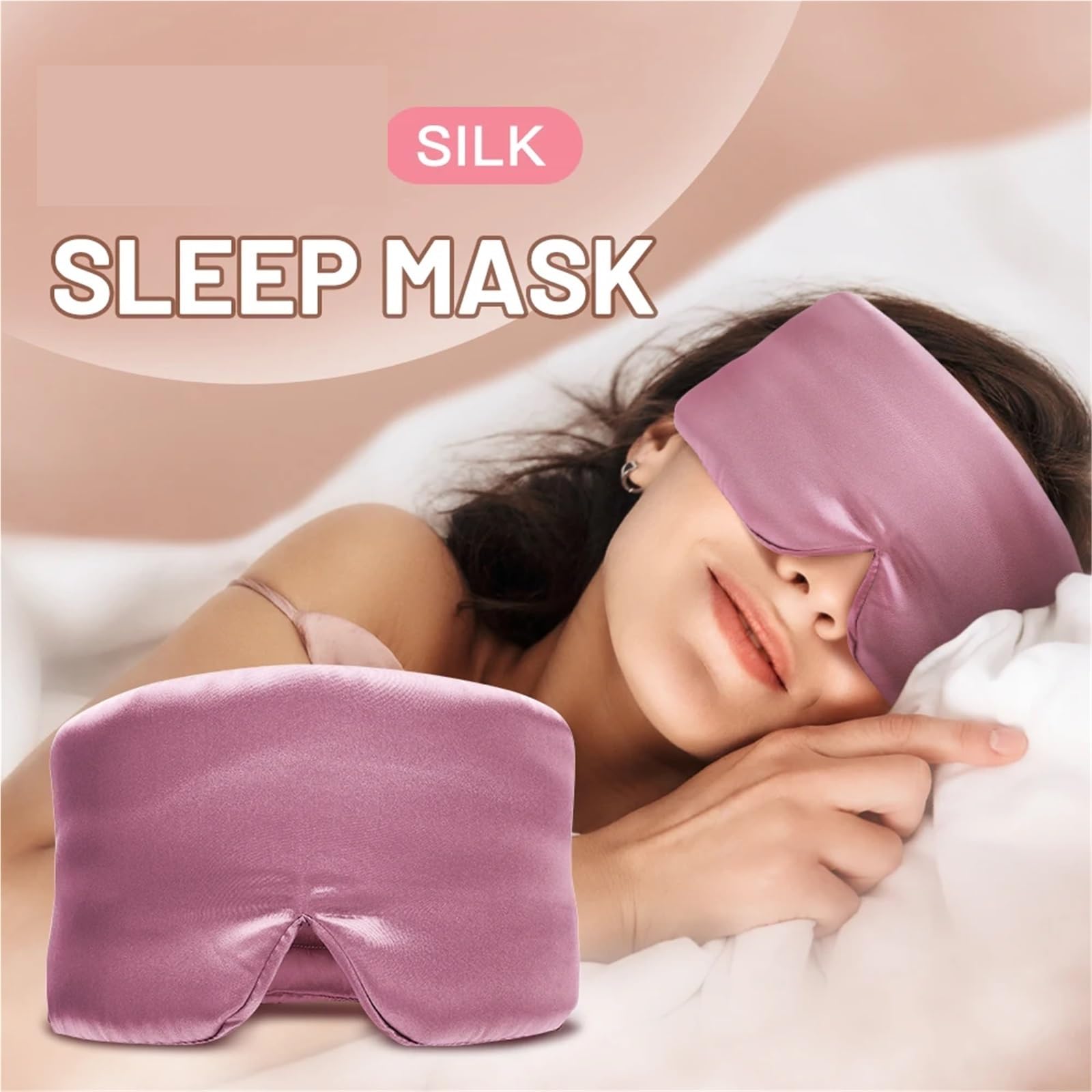 Lot de 2 masques sommeil en soie mûrier, cache-yeux, portable for voyage, for sieste, bandeau doux et lisse Pour Dormir, Les Siestes(Sliver)