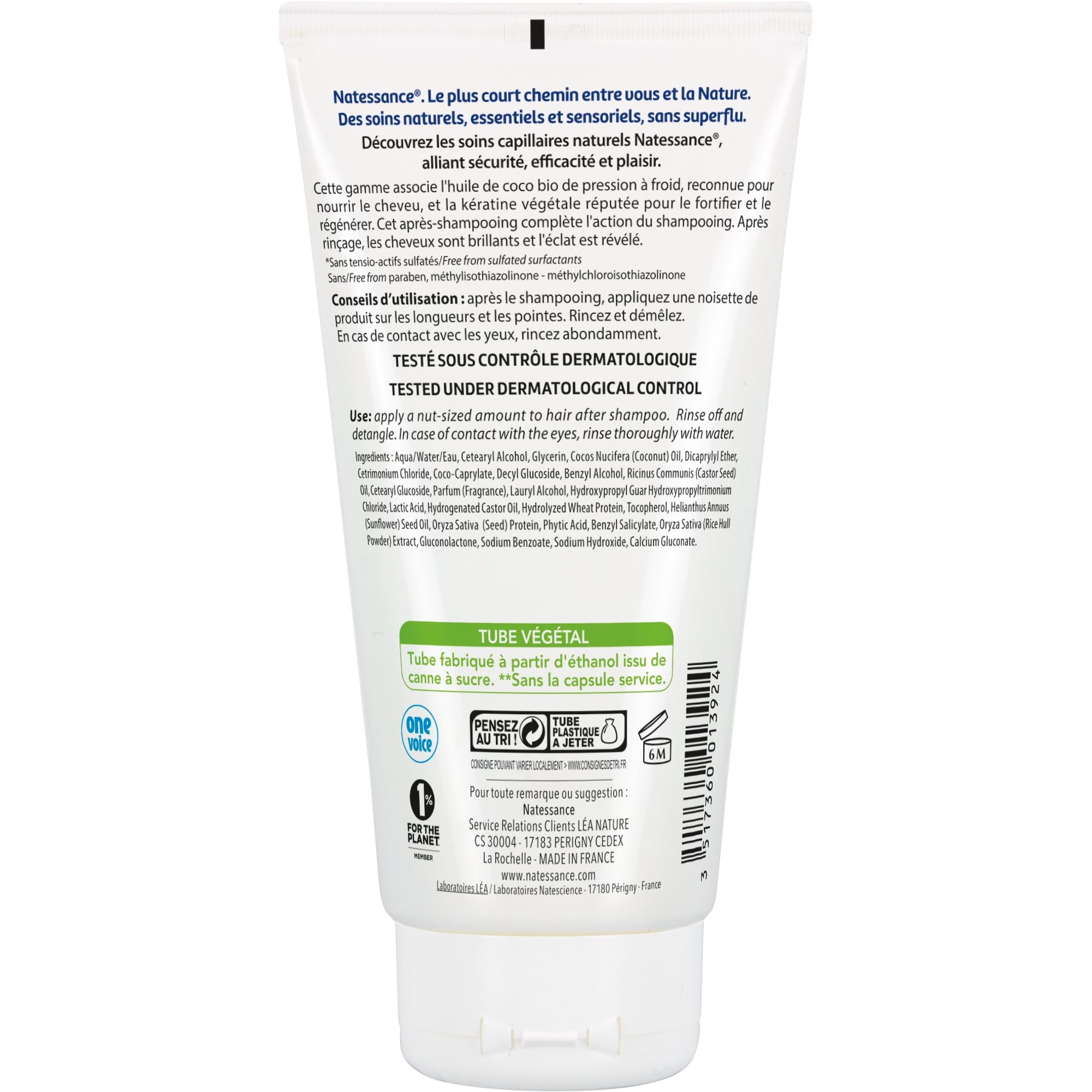 Natessance, Natürlicher Kokosnussöl-Conditioner, Coco, 150 ml (Packung mit 2)