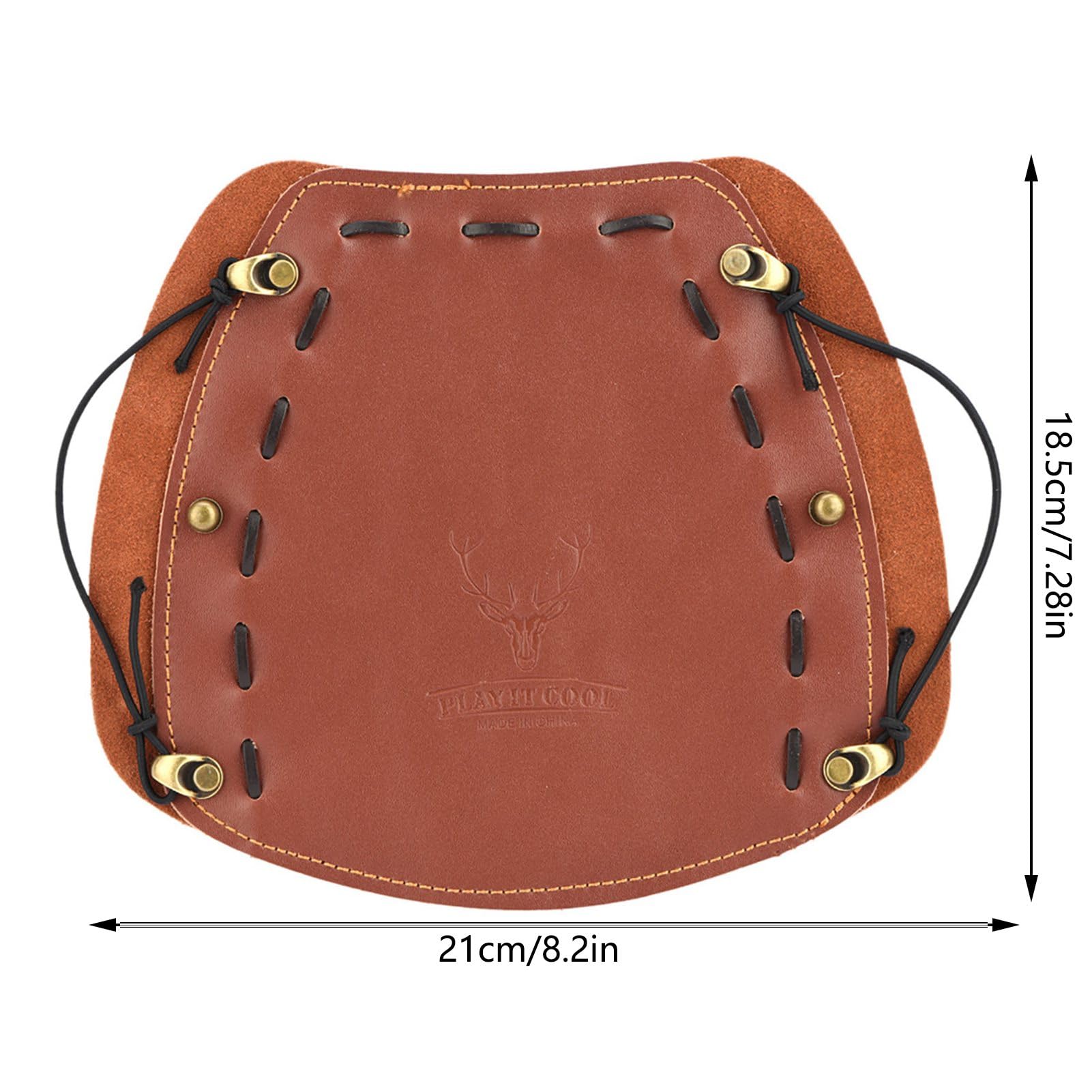 Protecteur de Bras de Tir à l'arc en Cuir de Vachette, Protège-Bras Durable Réglable pour Enfants et Adolescents, 21 x 18,5 cm