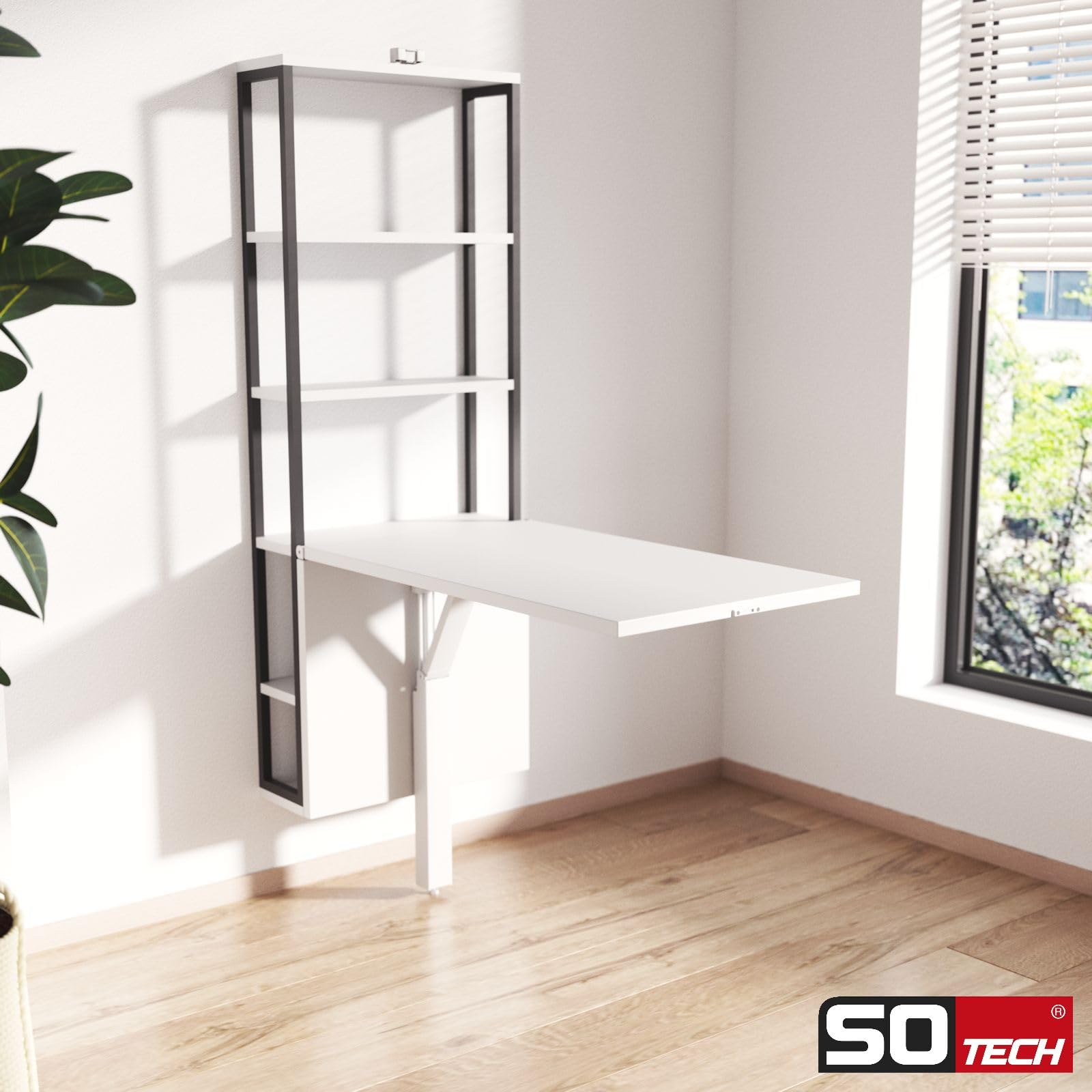 Kesseböhmer herraje para mesa plegable TopSwing blanco, pata de mesa plegable para mesas plegables de 75 cm de altura, herraje para mesa plegable seguro para niños de SOTECH