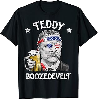 Anuncio Patrocinado - Teddy Boozedevelt Theodore Roosevelt 4 de julio hombres mujeres camiseta