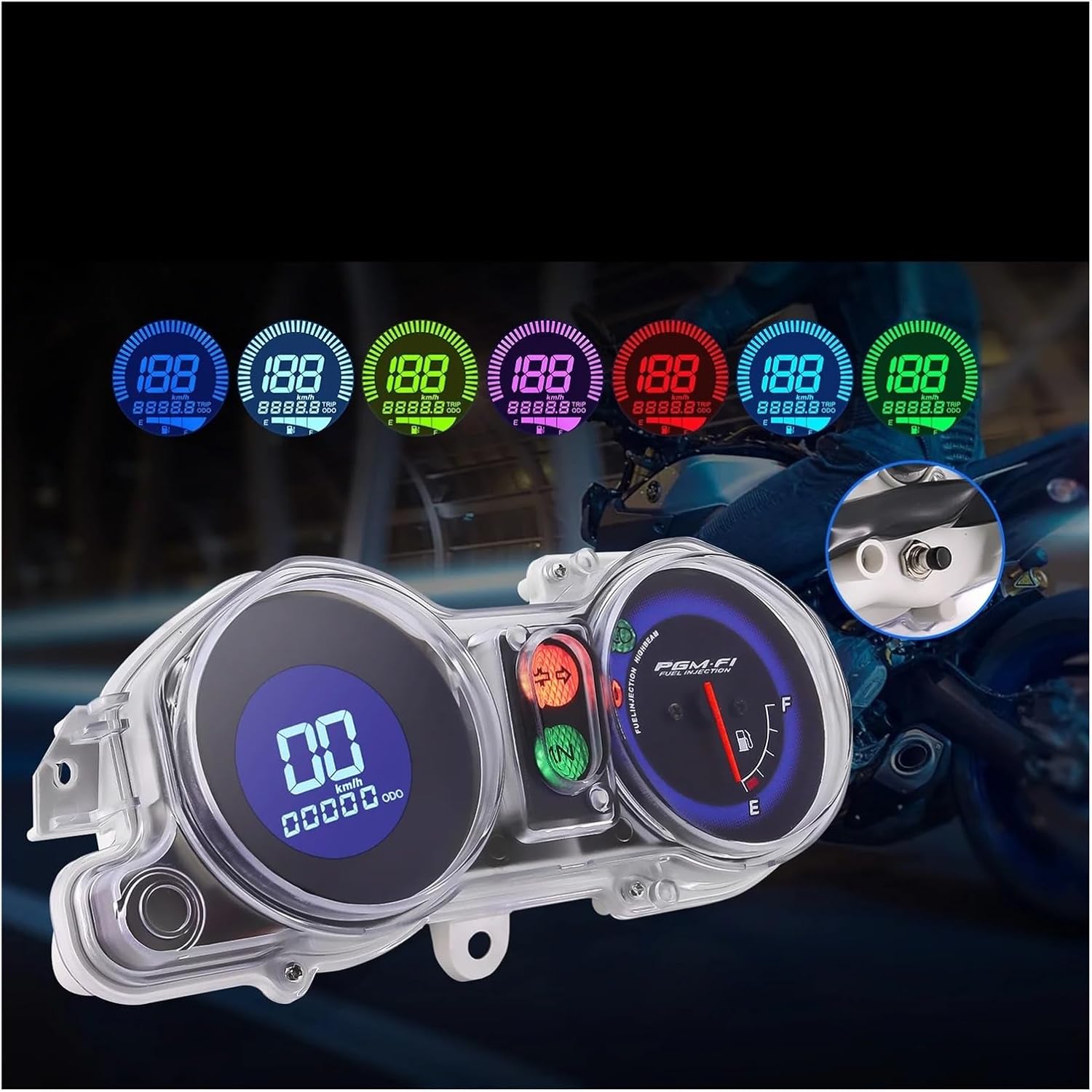 Speedometer Gauge Multi-Functions Motorcycle Tachometer Digital Dashboard Moto LED RPM Speedometer Mileage Meters for Titan 150 Universal