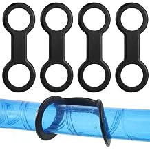 Jeffdad 4 Pcs Diving Snorkel Keeper, Silicone Snorkel Clip for Mask Dive Universal Dive Mask Strap Tube Holder Retainer Attachment Diving Snorkeling Gear Accessories Spare PartBlack