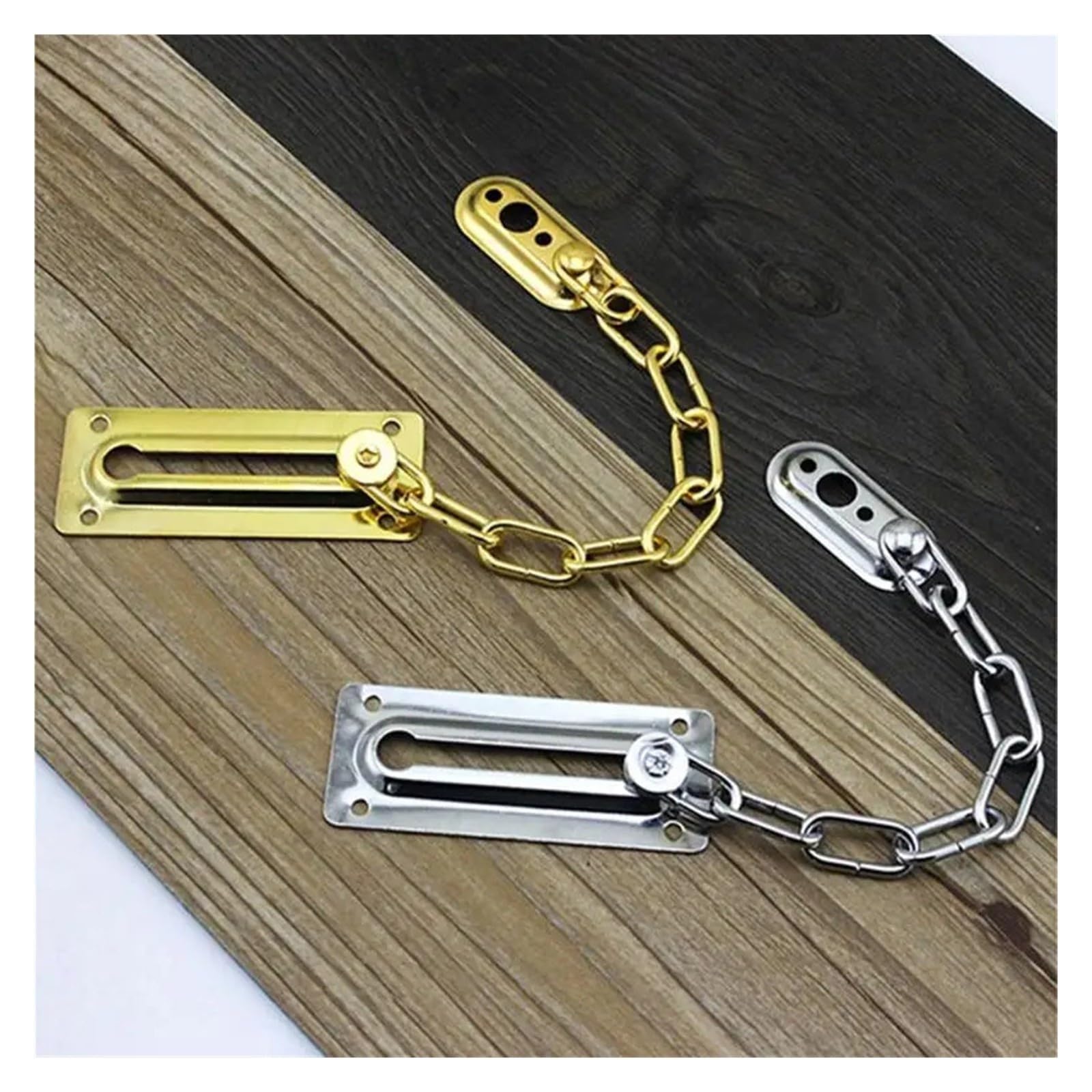Serrures à boulons de chaîne protection porte en acier inoxydable(Gold)