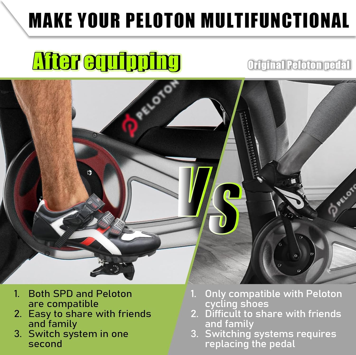 BUCKLOS SPD Adapters for Peloton Bike & Bike+ - Pedal,Convert Delta Pedals to SPD Clip for Shimano SPD Shoes,Indoor Exercise Bike Accessories for Friends, Family, Spin Class