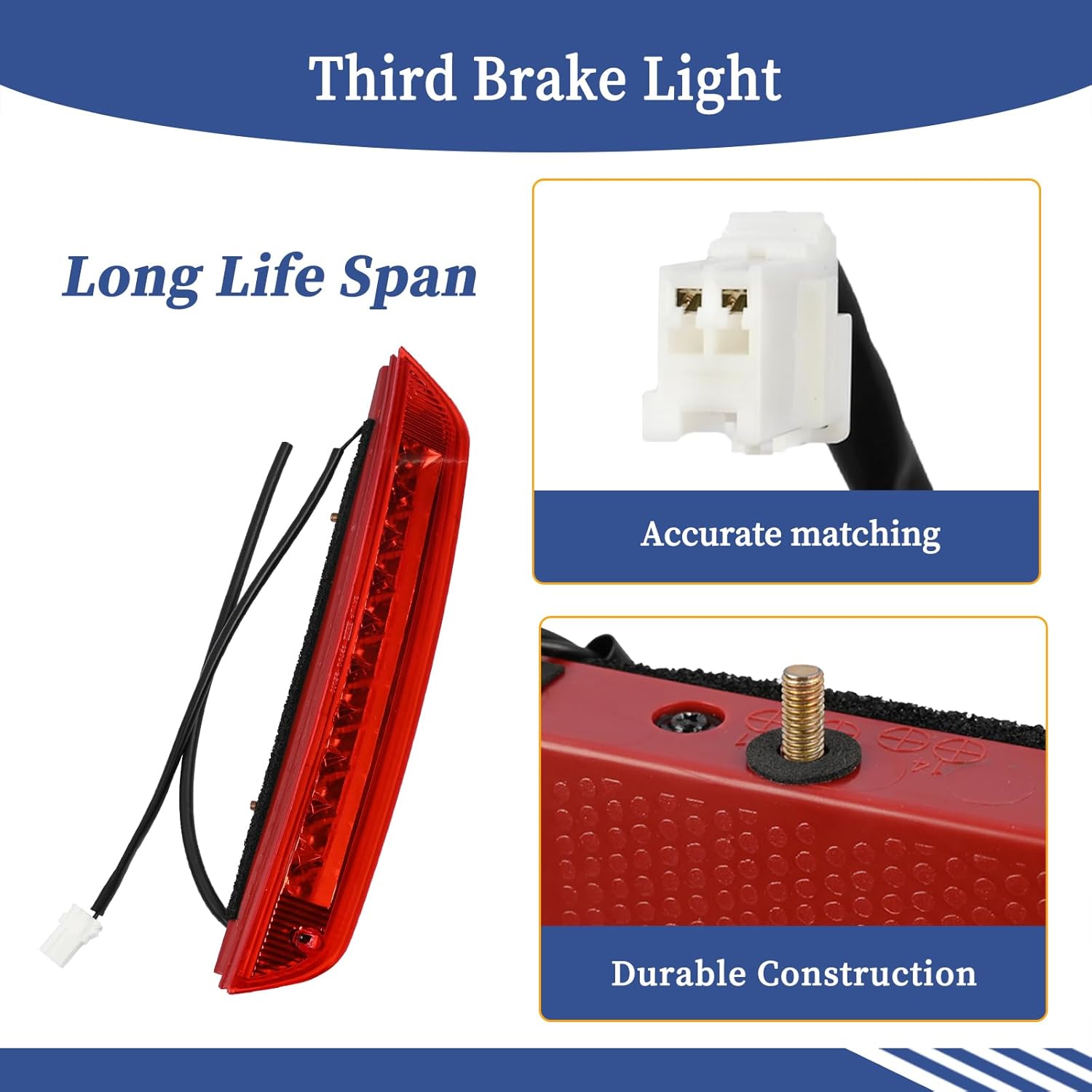 927002S000 3rd Third Brake Light Compatible with Hyundai Ix35 2011-2015, Tucson 2011-2014 Replace 92700-2S000 High Mount Position Brake Tail Light Lamp Stop Signal