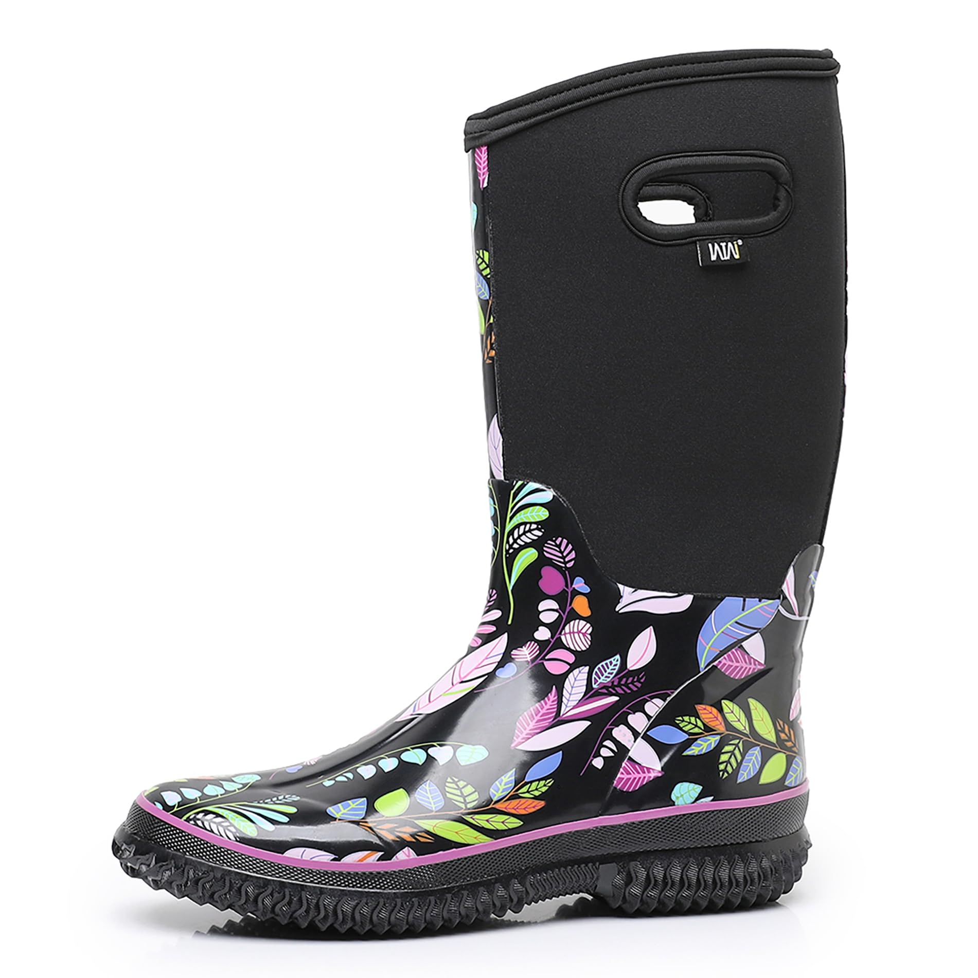 WTW Mid Calf Rain Boots for Women - Waterproof Insulated Neoprene Mud Boots Outdoor Hunting Garden Boots