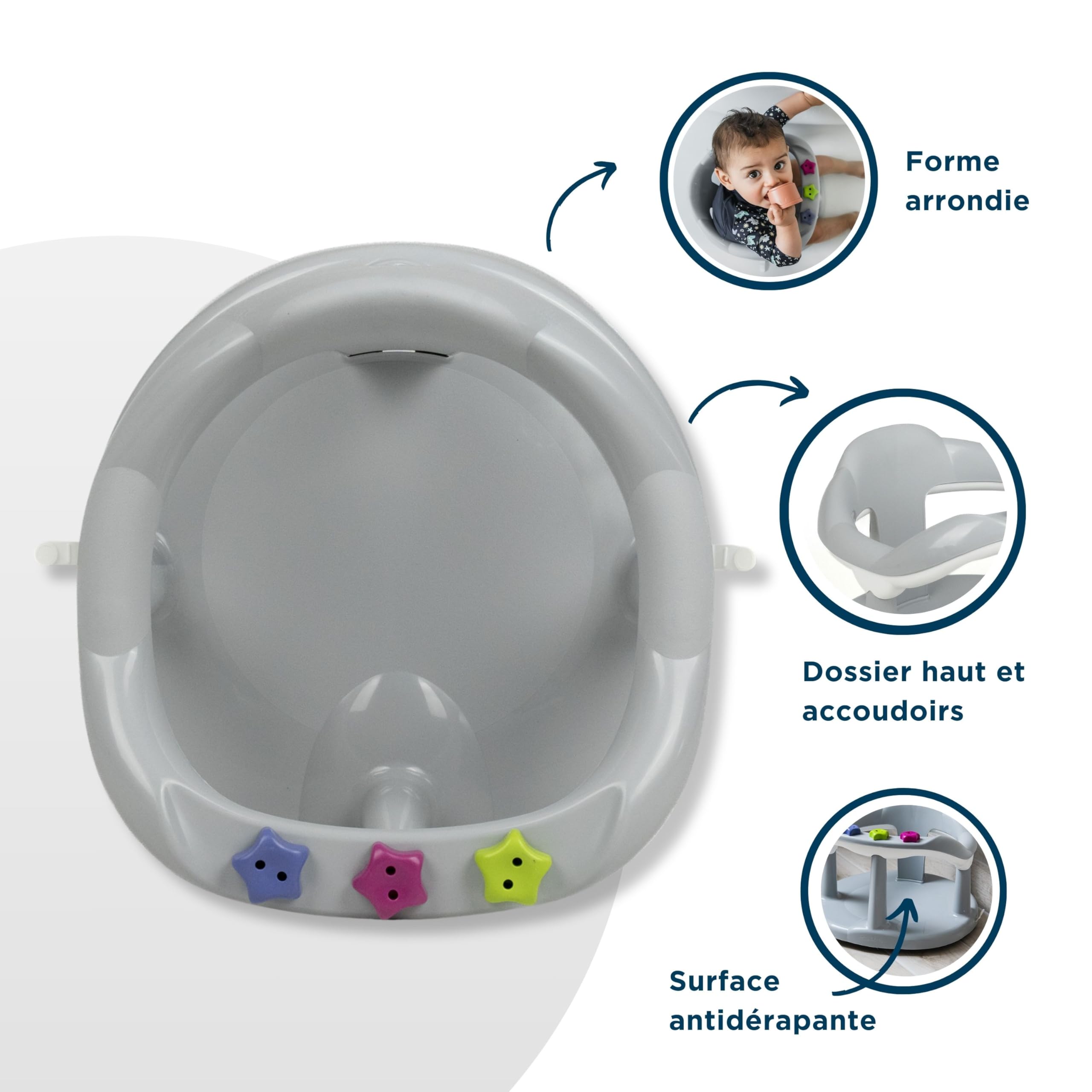THERMOBABY Anillo de baño Aquababy de 7 a 16 meses - Gris Charm