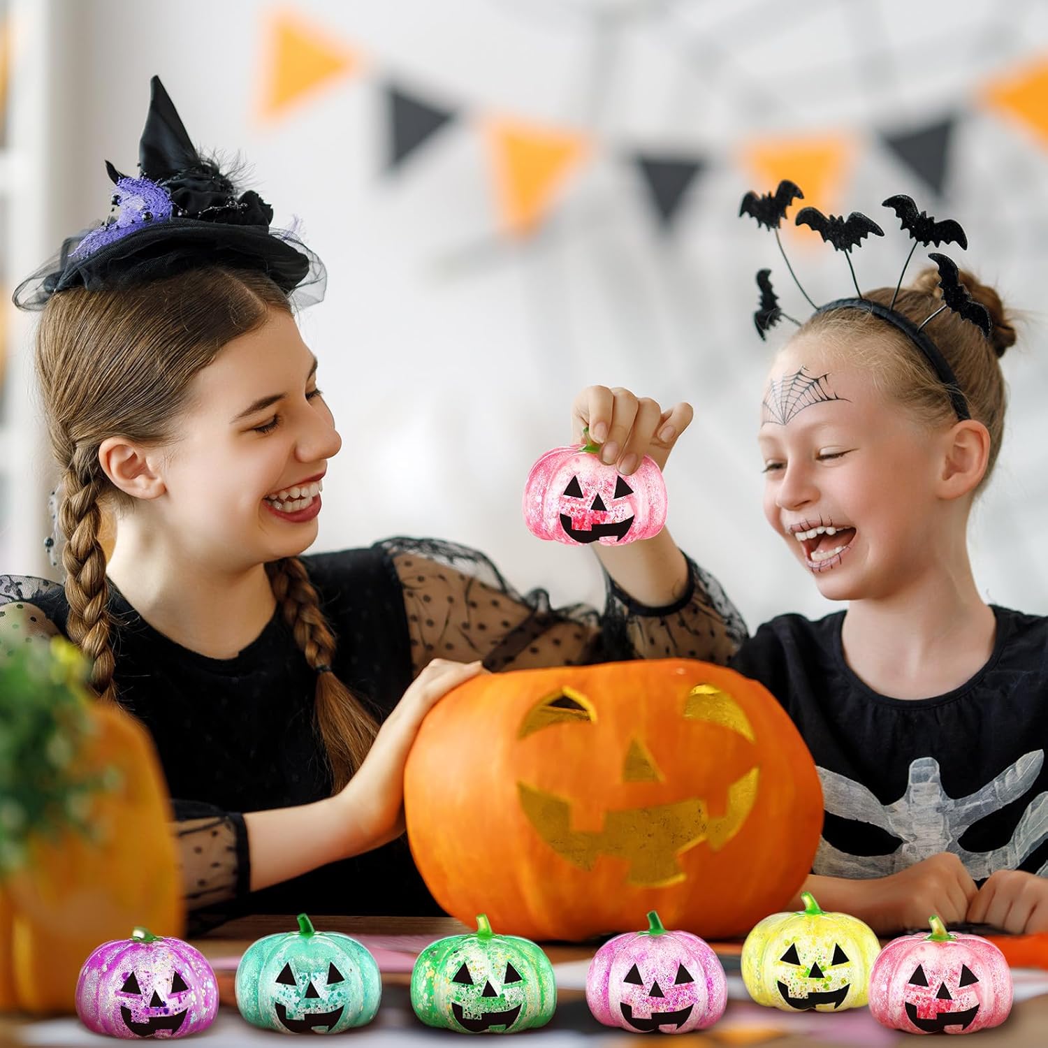 Meooeck 12 Pcs Halloween Pumpkin Stress Balls Bulk 3.2 Inches Halloween Party Favors Pumpkin Sensory Fidget Squeeze Toys Stress Relief Toys for Kids Adult Goodie Bag Basket Stuffers Gift ADHD Anxiety - Image 7