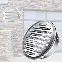 Round Vent Cover, 70 80 125 150mm Louvered Grille Stainless Steel Air Vents, Kitchen Garage Bathroom Camper Storage Shed Soffit Vents Hood, Easily Mounts On Ceiling Or Wall, Save Space