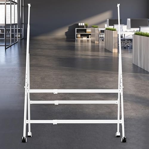 Miniatura 7 de A-Frame - Soporte plegable para pizarra blanca, altura y ancho ajustable, soporte móvil con ruedas para todas las pizarras de vidrio resistente,