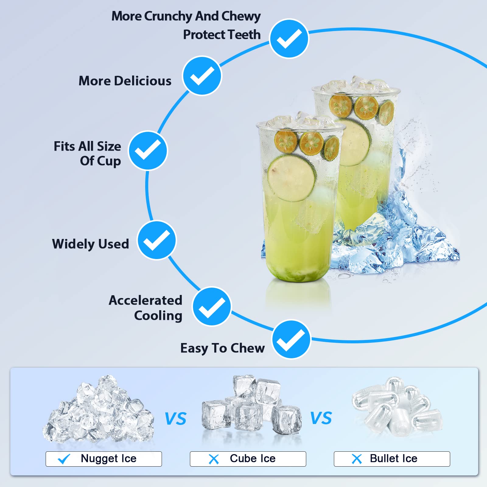 Antarctic Star Countertop Ice Maker Portable Ice Machine, Automatic-Cleaning Ice Makers, 34lbs/24h, Pebble Portable Ice Machine With Ice Scoop For Home Kitchen Bar Party Black on Fridge.com - View 3
