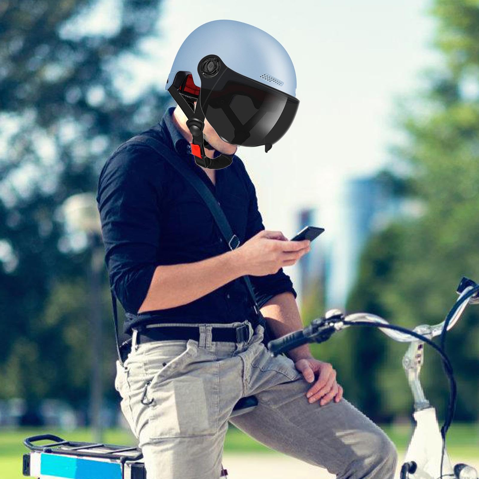 BommFu Casque Trottinette Electrique, Casques Demi-Scooter Hautement Protecteurs Amortisseurs, Équipement De Protection Pour Patinage, Escalade