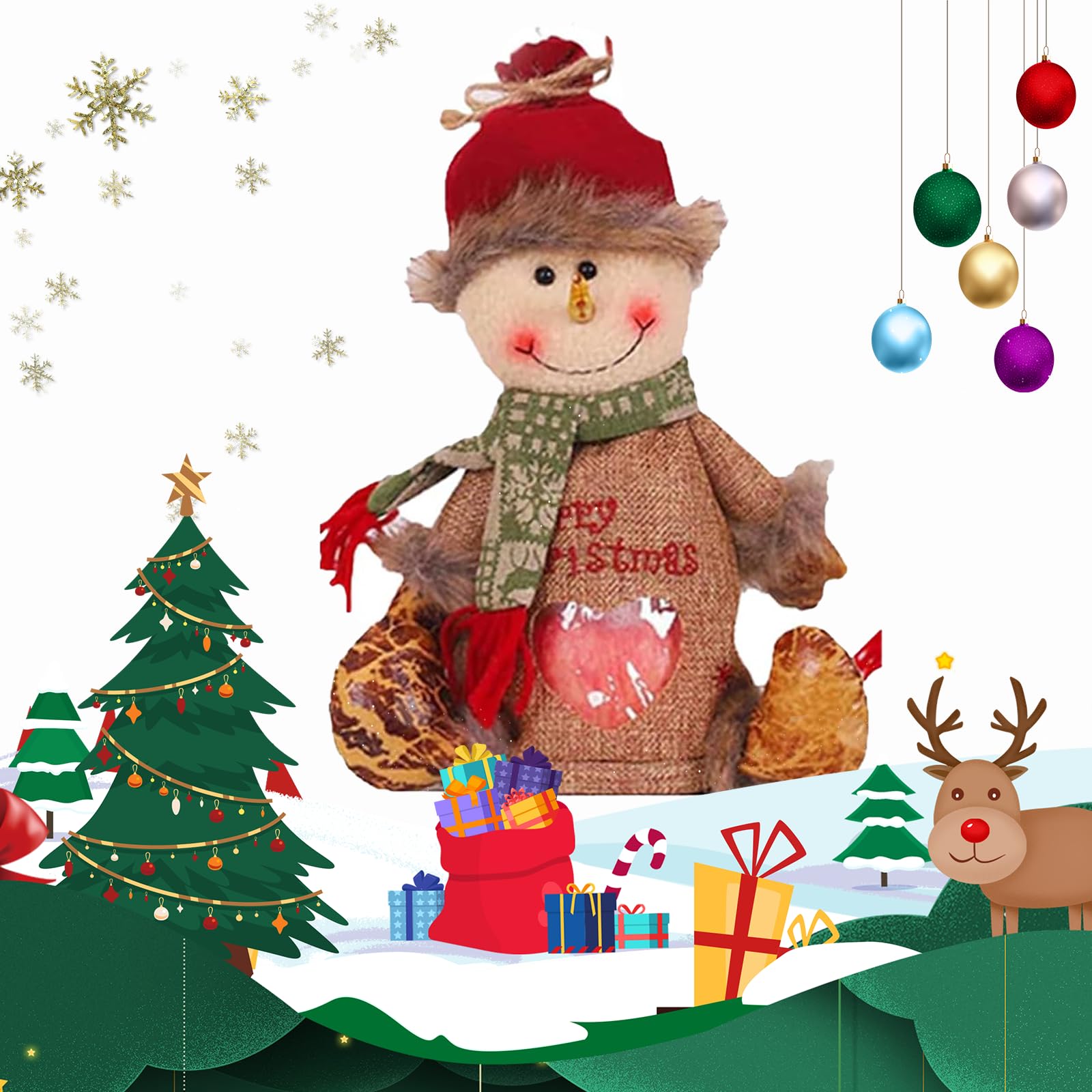 Snowman Bags - Zipper & Drawstring Design, Small & Candy Bags for Party & Festival