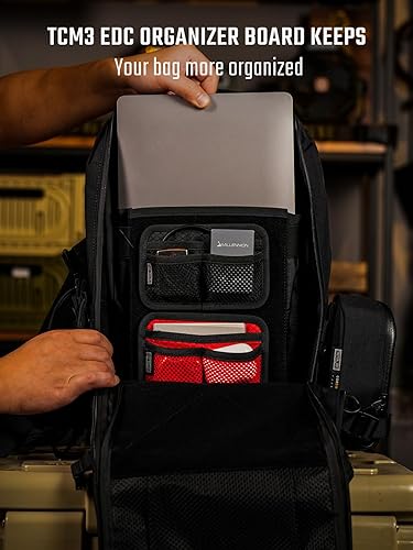 Vista 41 de TACTICAL_GEEK TCM4 Mini tablero organizador EDC, accesorios de mochila con panel trasero de gancho suave, panel de inserción de bolsa de TCM4-Rojo