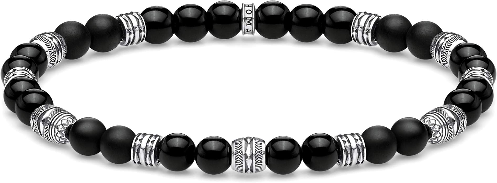 Thomas Sabo Sterling Silver Thomas Sabo Black Lucky Charm Beaded Bracelet A1924-704-11