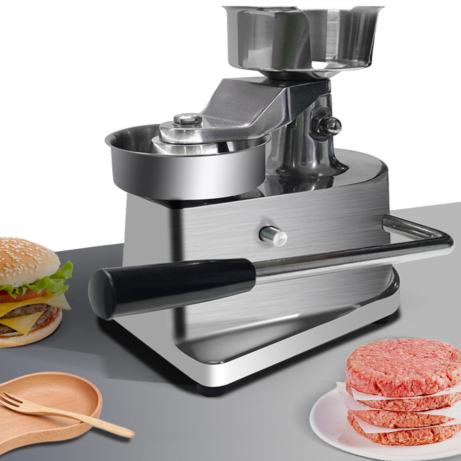 Hamburgerpresse, Hamburger-/Fleischpresse-Patty, kommerzieller Hamburger-Patty-Maker, Burgerpresse aus Edelstahl, Hochleistungs-Hamburger-Formprozessor (130 mm)