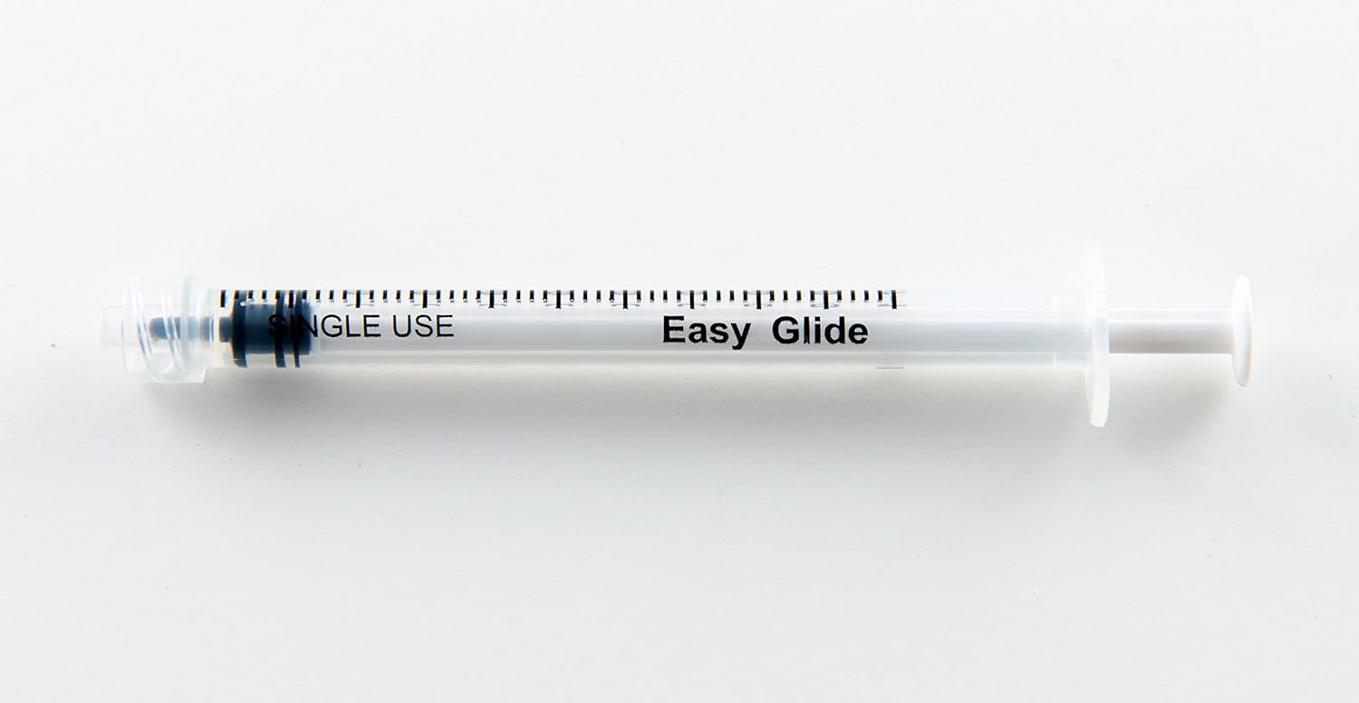 Easy Glide 1ml 1cc Sterile Syringe Luer Lock Tip, No Needle, Pack of 100 : Industrial & Scientific