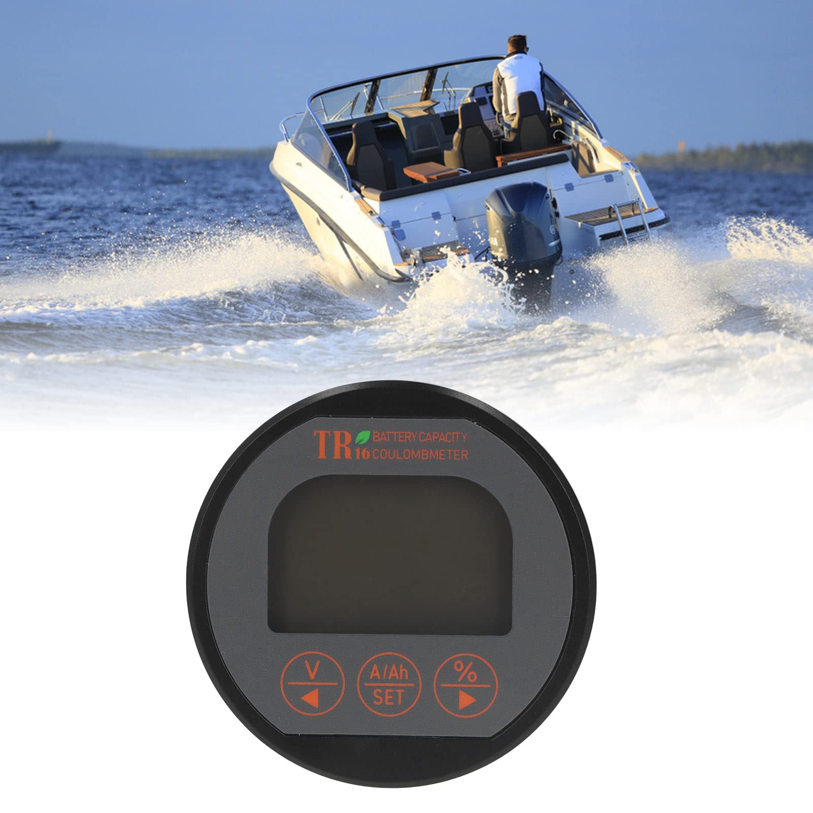 Battery Meter Current Voltage Tester Water Tolerant Battery Monitor Capacity Meter with Wide Range 8 120V 0 75A for Automotive Marine RV Solar Systems ABS Material