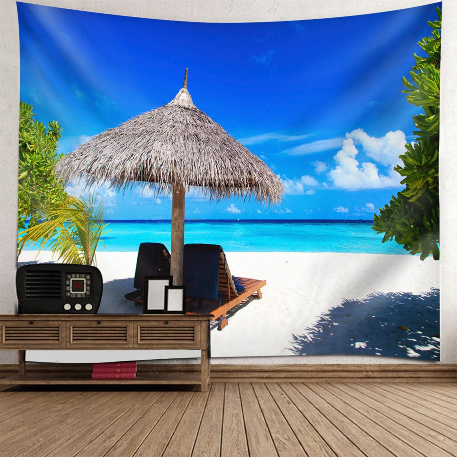 Cortina de pared decorativa de 150x150 cm para un diseño de playa relajante 6