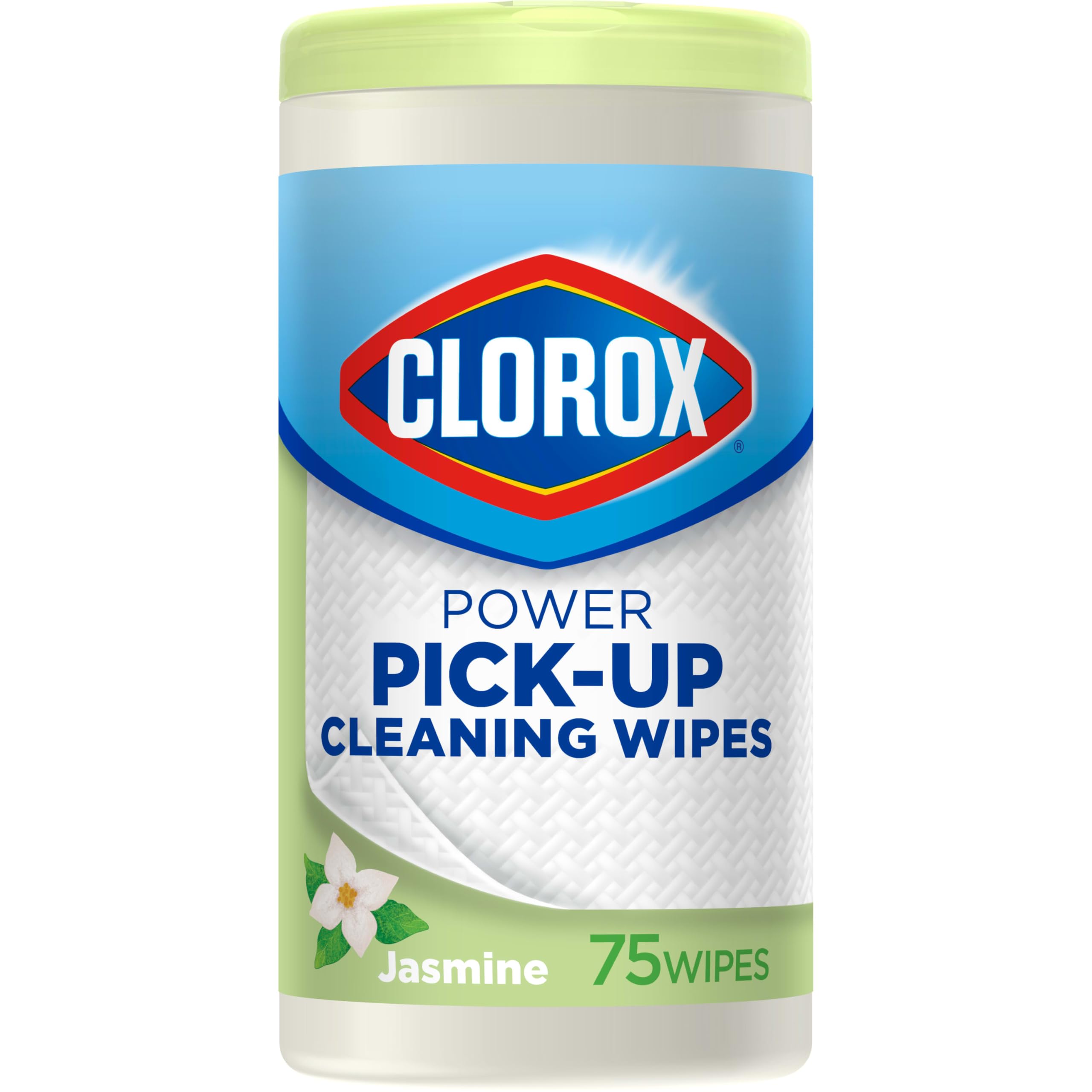 CLOROX Power Pick-Up Cleaning Wipes, Jasmine, 75 Paper Towel Wipes (Pack May Vary)