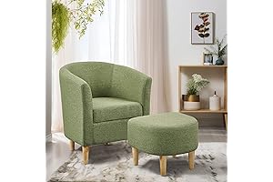 Cozy Comfort in a Small Space: Mid-Century Modern Accent Chair and Ottoman Set